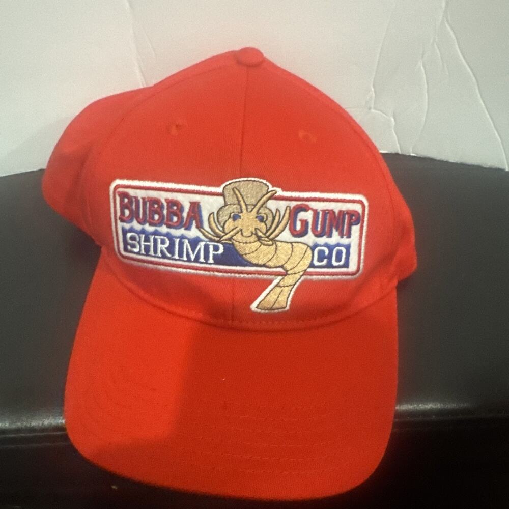 Bubba Gump Shrimp Co Forrest Gump Red Adjustable Embroidered Baseball Hat Cap